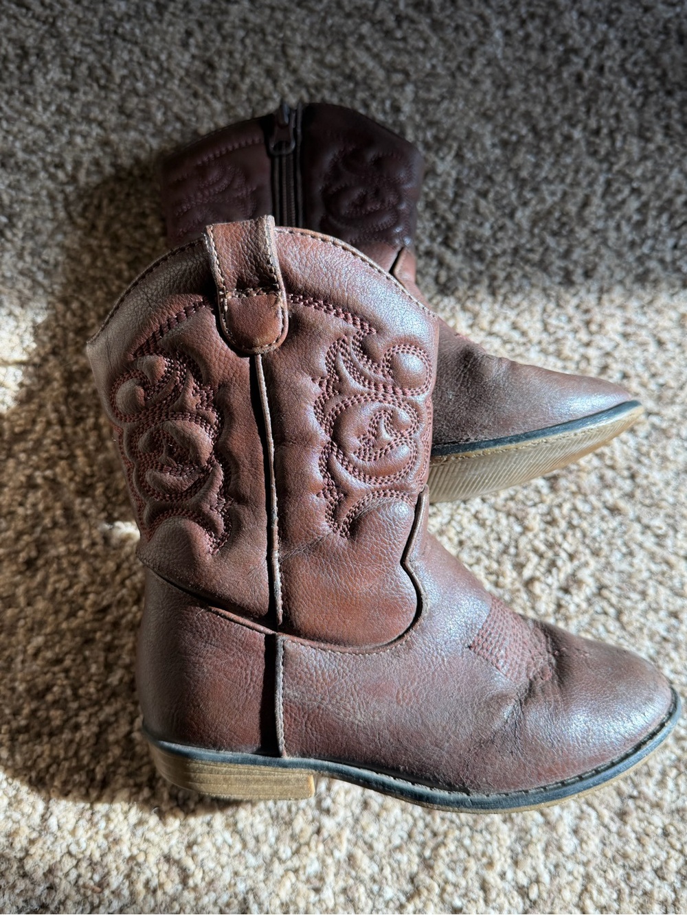 Cat & Jack Brown Kids Western Pull-On Boots